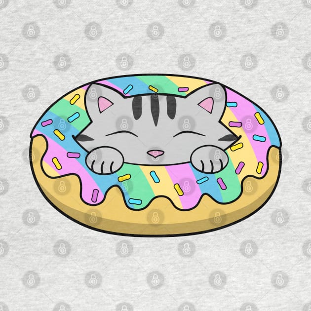 Pastel Rainbow Donut Cat by Purrfect